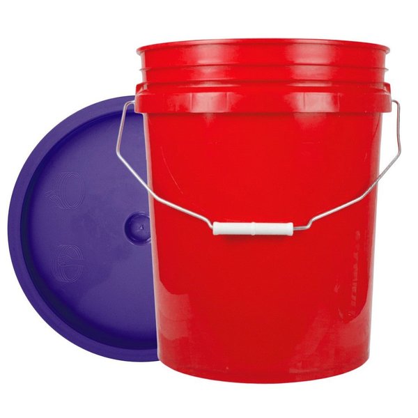 World Enterprises Bucket, 12 in H, Red and Purple 5RED,345PPL
